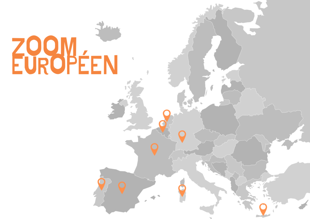 zoom européen de notre carte de notre tour du monde - La Baud's Family
